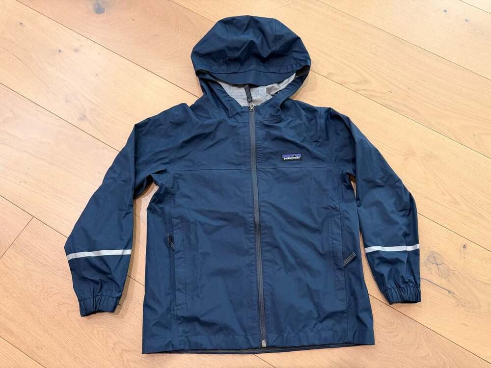 Patagonia Torrentshell 3L Jacket Size XS 5-6 Kids Blue Raincoat